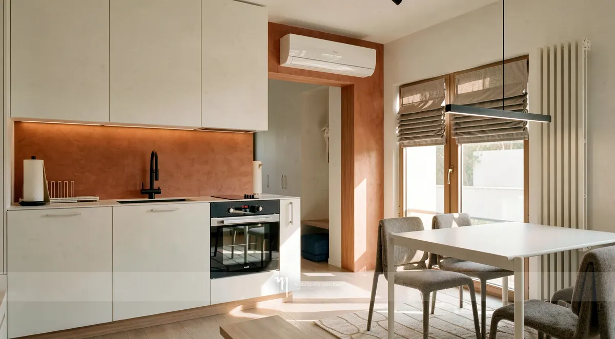 Дневна 5 — Airbnb „N&D“, Airbnb, кв. „Стрелбище“, София (3D визуализация)